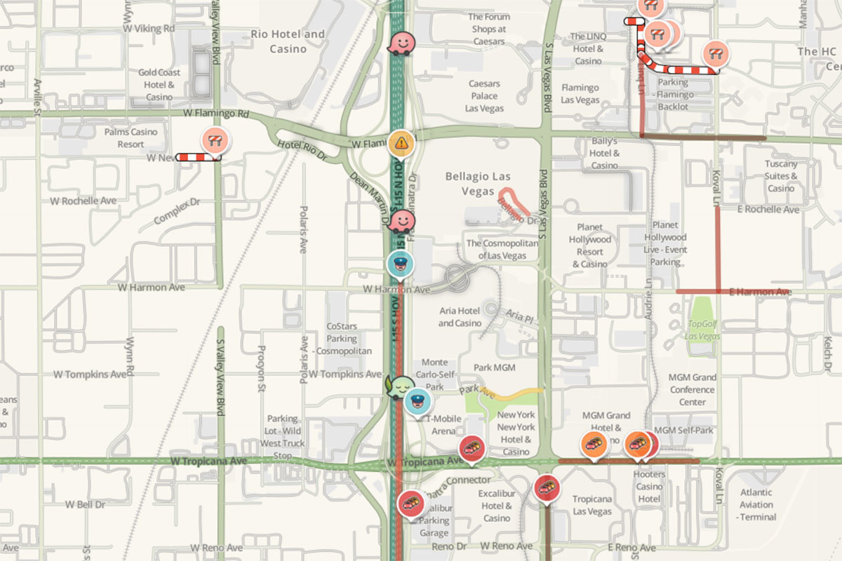 WazeScreenshot_WEb Waze Map of Las Vegas Strip