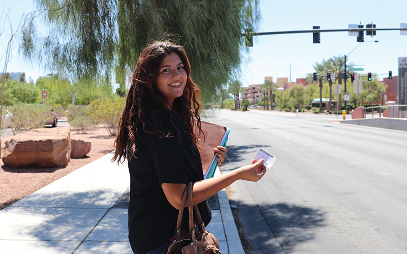 student_tout_800x500 Female Student Holding Transportation Pass