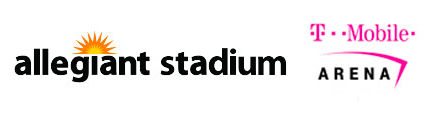 Allegiant Stadium and T-Mobile Arena logos Allegiant Stadium and T-Mobile Arena logos